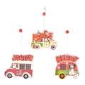 Navidad adornos colgantes de madera creativo coche camión árbol decoración de fiesta - Coche de Navidad Grande (MS052) / 3 Piezas/Paquete