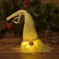 Glow Christmas Gnome Rudolph Faceless Doll LED Light Holiday Tree Hanging Ornament - 25cm / White