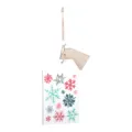 Christmas wooden hanging tag, colorful snowflake pattern variant with twine and bead. - Snowflake Pattern Style (A)