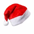 Klassische Erwachsenen Plüsch Weihnachtsmütze mit weichem weißem Besatz für Party. - Erwachsene / Rot