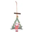 Wooden Christmas Tree Hanging Ornament with Santa Claus Design for Holiday Home Decor - Santa Claus Style B