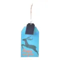 Wooden Christmas hanging tag with deer graphic, rustic holiday tree decoration ornament. - Reindeer Pattern Style (C)