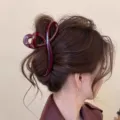 Schokoladenbraune elegante geometrische Haarklammer für Damen, stilvoller Dutt-Hai-Clip. - i50-3 Ancora Rot Stil / Ankora-Rot