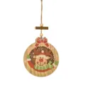Weihnachtsbaum Holzanhänger mit niedlichem Rentier Design für festliche Dekoration Zuhause. - Rundes Rentier