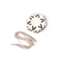 Holz Schneeflocke Weihnachtsbaum Hängeornamente mit Juteschnur für DIY Festtagsdekoration. - Schneeflocke Stil / 10er Pack