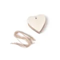 Holzherz Hängeanhänger Set zum DIY Basteln und Weihnachtsbaum Dekoration mit Juteschnur. - Herz-Stil / 10er Pack