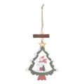 Wooden Christmas tree hanging ornament with cute snowman design for holiday party decor. - Snowman