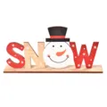 Jolie decoration de table de Noel en bois avec lettres et bonhomme de neige pour fete - Motif Neige Bonhomme de Neige
