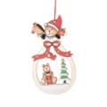 Hölzerner Weihnachtsanhänger mit süßem Bär und Baum, festliche Feiertagsdekoration. - Bär Stil B