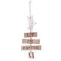 Decoración colgante de madera de pascua lindo conejo cartel colgante fiesta pared - Estilo de Conejo