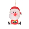 Ciondolo appendibile in legno di Babbo Natale con naso rosso luminoso per decoro. - Modello per anziani
