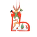 Weihnachtsbaum Anhänger Holz roter Stiefel Rentier Baum Weihnachtsdeko Deko Hänger - Rentier Modell A