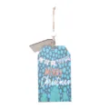 Wooden Christmas hanging tag ornament with tree and dots pattern for holiday decor - Polka Dot Bunting Pattern Style (H)