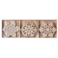 Holz Weihnachtsbaum Schneeflocke Hängeornamente Set, DIY Holzscheiben für Feiertagsdeko. - Achtzehn Stücke / Stil C