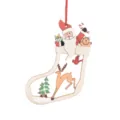 Holz Weihnachten Strumpf Ornament Santa Rentier Haengender Anhaenger Baum Dekor - Weihnachtsmann Stil B