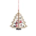 3D Holz Weihnachtsbaum Hängender Anhänger Festliche Party Dekoration Rote Kordel - 3D Weihnachtsbaum Stil
