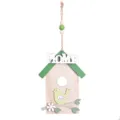 Hölzerne Vogelschaukel Hängedeko mit HOME-Buchstabe und süßem Vogel für Frühlingswand. - Hausform HOME