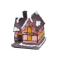 Weihnachten Miniatur Harz Haus Figur mit Schnee Dach und feierlichen Dekorationen fur Tisch. - Stil E