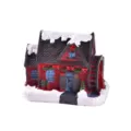 Weihnachts Harz Haus Ornament Mini Schnee Landschaft Dekoration rote Schneehütte Figur - Stil G