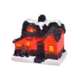 Weihnachten Harz Haus Miniatur Variante, rote Schnee Dach Tisch Feiertag Deko Ornament. - Stil I