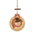Hölzerner Weihnachts-Hängeornament mit niedlichem Schneemann-Design für Baumdekoration. - Runder Schneemann