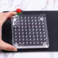 Clear acrylic clay figurine drying rack with pin base for DIY crafts and miniature display. - Square Insertion Board