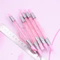 Silicone sculpting pens set with crystal handles for clay art, nail art and pottery carving. - Pink