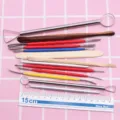 Stainless steel and wood clay sculpting tool set detail, precision modeling needles and blades. - 13-Piece Set