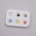 Silicone palette for clay and paint mixing, 6-well rectangular craft tool for art DIY. - 1 Piece
