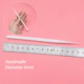 White clay shaping stick detail view, 6mm diameter pointing tool for craft modeling. - Thin Style 2 / 6mm / White