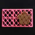 Pink clay cookie mold grid flower style detail, perfect for polymer clay and DIY crafting projects. - Eight-petal Flower