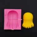 Silicone mold for doll hair clay DIY craft, flexible material, easy demoulding tool. - Hair No. 3