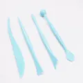 4-delige lichtblauwe plastic klei boetseergereedschap set, aardewerk DIY modelleer tool, ca 14,5cm - 4-delige set kleigereedschap