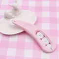 Polymer clay lace roller tool with multi-wheel design for fondant cake crafting. - Pink