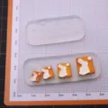 Miniature rabbit cracker silicone mold and soft clay DIY craft tools for 1/12 scale miniatures. - Rabbit Cookie Silicone Mold