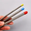 Stainless steel hair texture rods set clay tool with colored caps for detailed view - 3-Piece Set