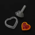 Mini DIY heart biscuit mold details, polymer clay tool, clear plastic pressing mold part. - 8mm Mini Heart Sandwich Cookie Cutter