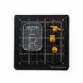 Silicone mold for mini dog and frog clay cookies, detailed view on measuring board. - Style A