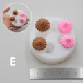 Silicone mold detail view with size ruler and miniature clay dessert samples shown clearly. - Style E
