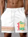 Vista dettagliata dei pantaloncini da spiaggia casual da uomo con stampa 3D ed elastico. - Taglia S / ML25581103-2