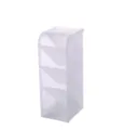 Translucent frosted plastic slanted 4-grid desktop organizer for office and stationery. - L / Clear White