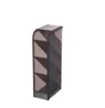 Translucent black desktop storage box with multi-compartment inclined design for stationery. - S / Transparent Black