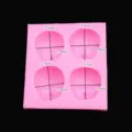 Pink BJD doll face silicone mold for polymer clay and resin crafts, cute DIY craft tool. - One Mold Four Faces