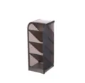 Multi-compartment sloping storage box, translucent frosted plastic desk organizer for stationery. - L / Transparent Black