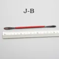 Stainless steel clay sculpting tool double-ended spatula for pottery and DIY crafts - Model J-B / Red