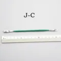 Stainless steel pottery sculpting tool, double ended clay carving tool for DIY craft. - Model J-C / Green