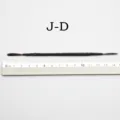 Stainless steel clay sculpting tool detail view, double-ended pottery carving tool. - Model J-D / Black
