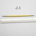Stainless steel double-ended clay sculpting tool detail view with measurement ruler. - Model J-I