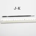 Stainless steel clay sculpting tool detail view showing double ended spatula design. - Model J-K