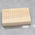Wooden clay drying board with multiple holes for polymer craft and wire armature support detail view - Rectangle (Thick)